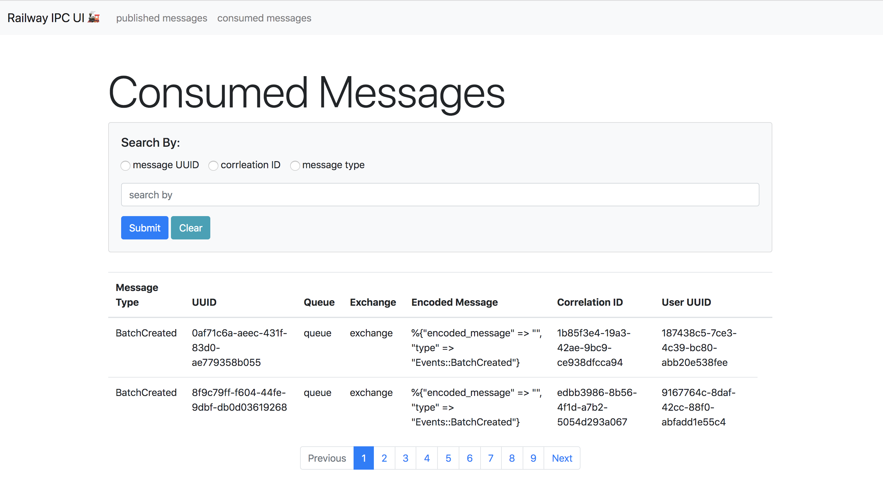 live view messages index